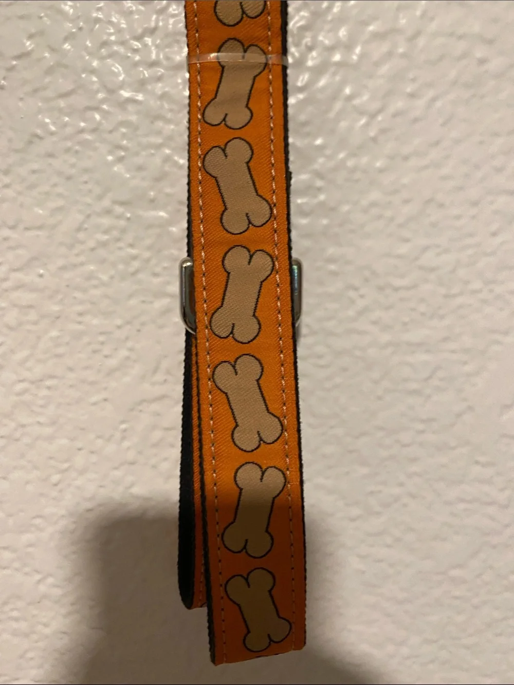 Orange Dog Leash with Bone Pattern - Durable Pet Lead
